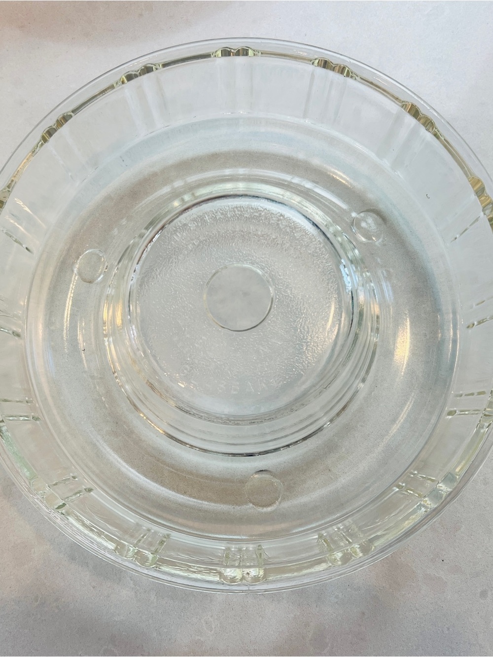 Vintage Glasbake Queen Anne 9” Clear Glass Jello Mold